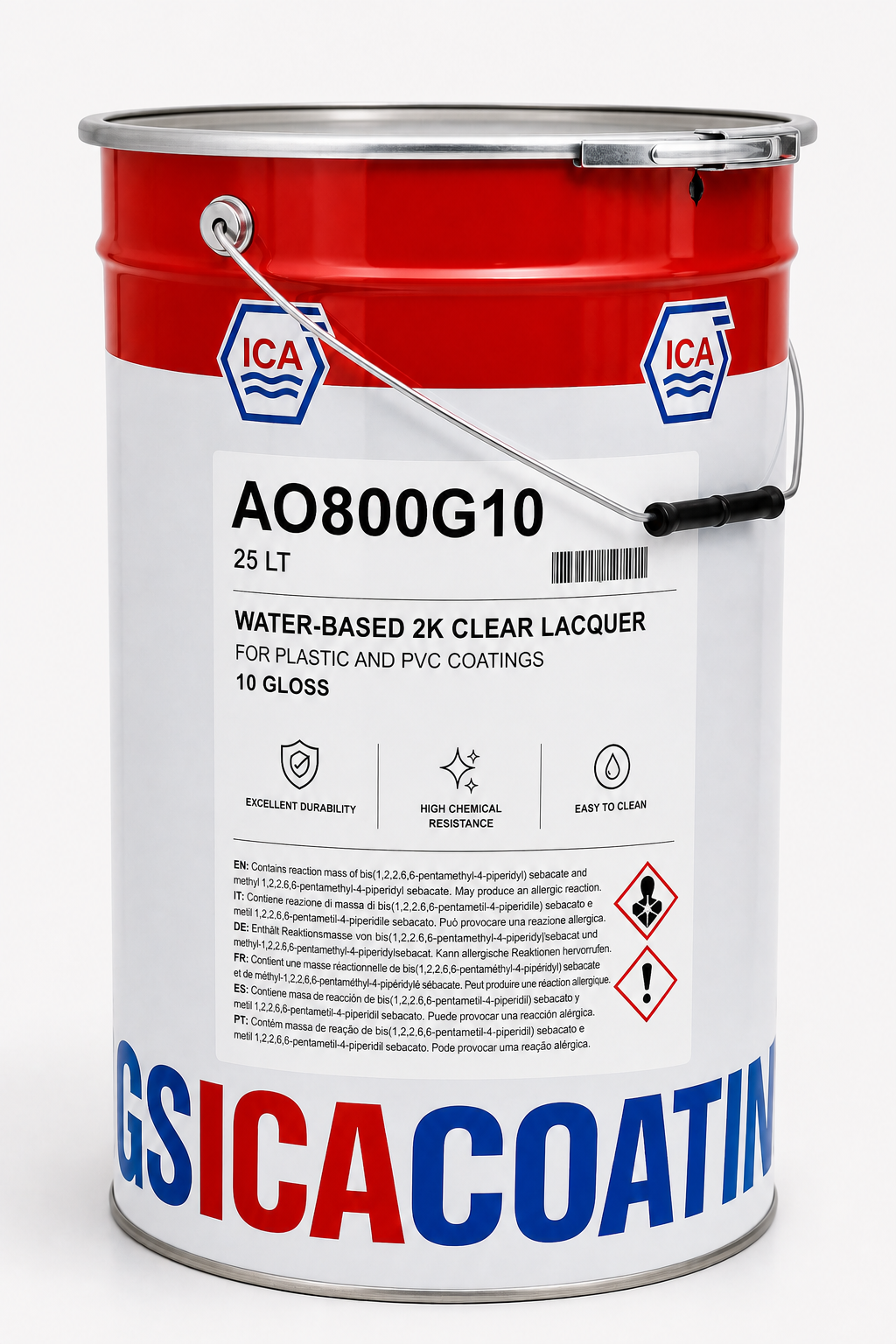 AO800G10 водный двухкомпонентный прозрачный лак Supercare 10 gloss