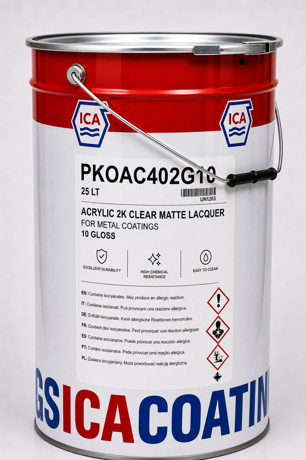 PKOAC402G10 акриловый 2K матовый прозрачный лак для металла